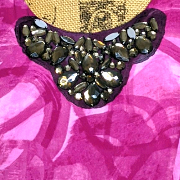 Simply Vera Wang Fuschia & Black Crystal Dress - Picture 4 of 9